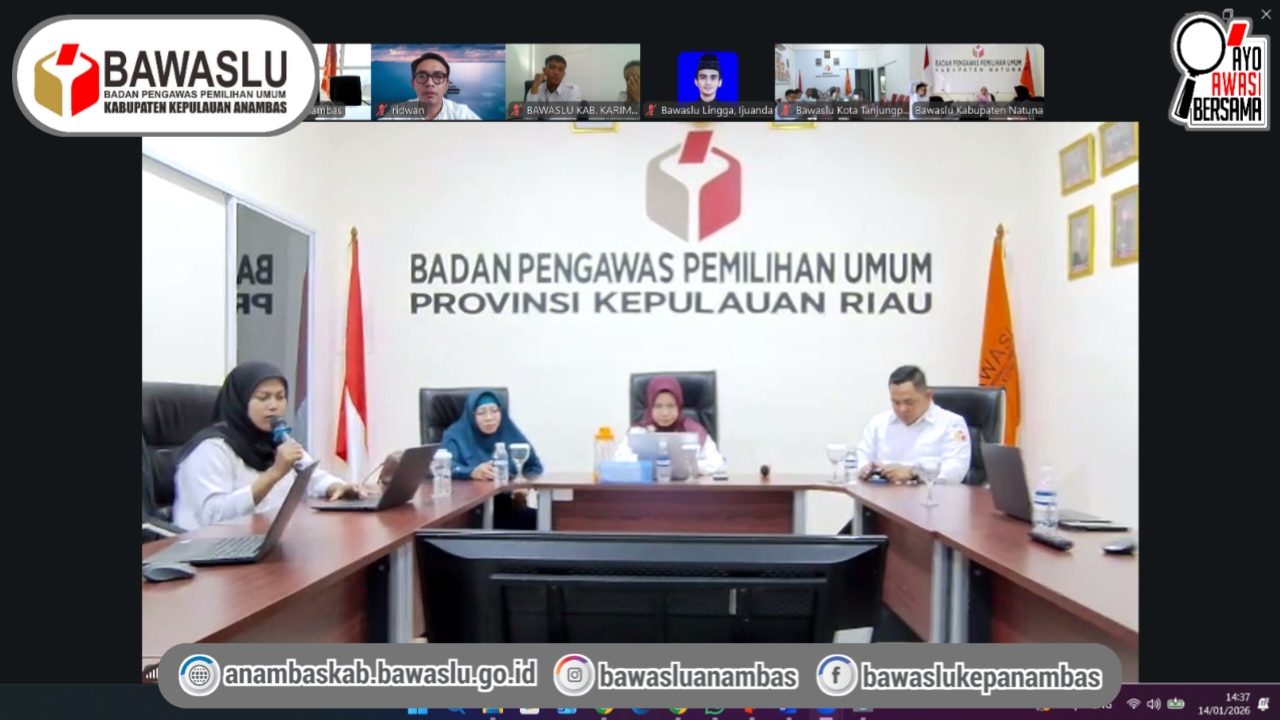 Bawaslu Kabupaten Kepulauan Anambas Mengikuti Rapat Koordinasi Divisi P2H 