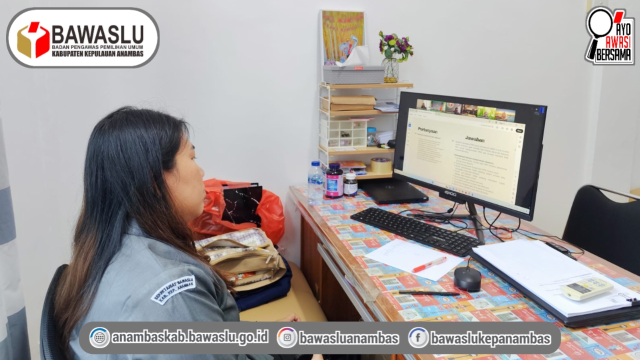 Korsek Bawaslu Anambas Ikuti Rapat Rutin Bersama Bawaslu RI