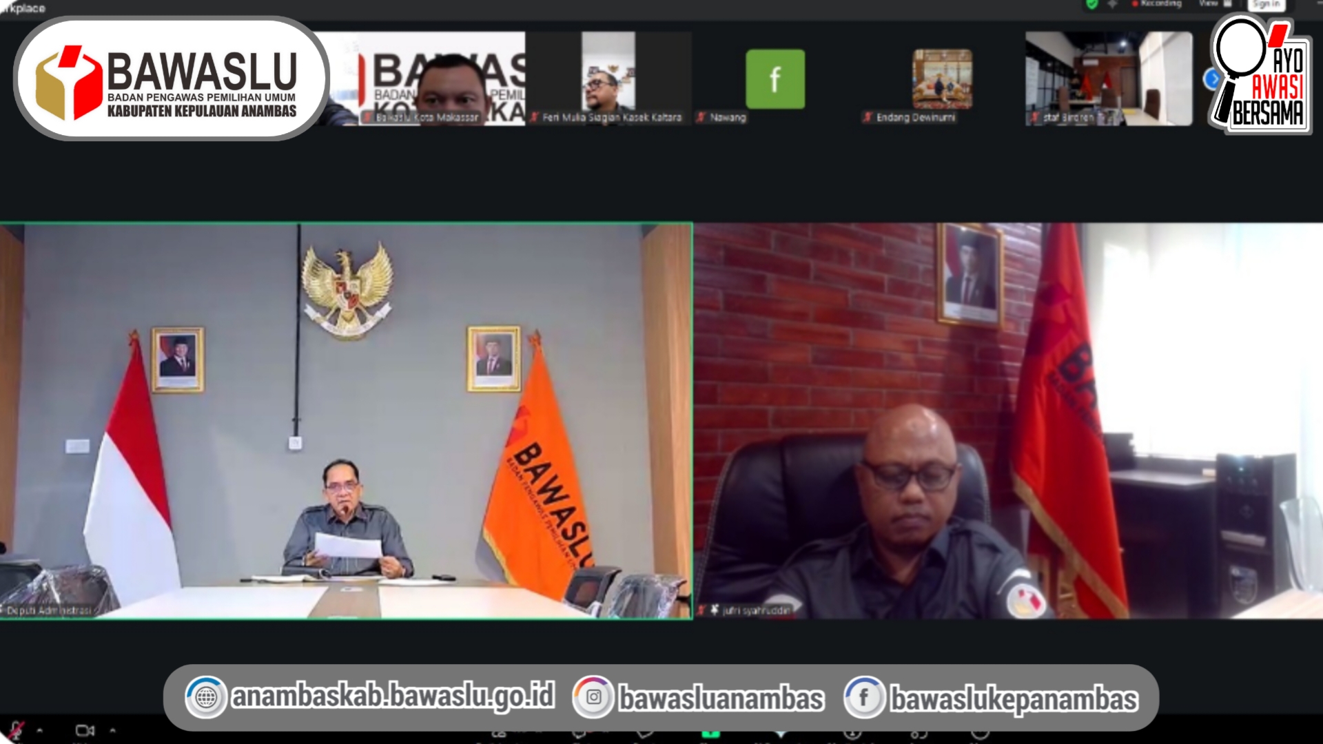 Korsek Bawaslu Anambas Ikuti Rapat Rutin Daring Bersama Bawaslu RI