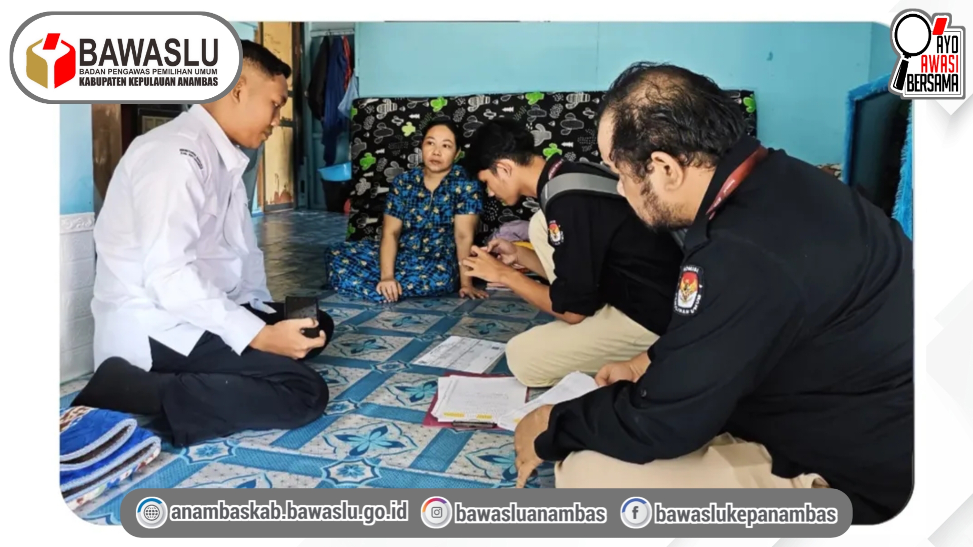 Hari Kedua Pengawasan Coktas PDPB Triwulan II, Bawaslu Anambas Kawal Akurasi Data Pemilih di Kelurahan Tarempa