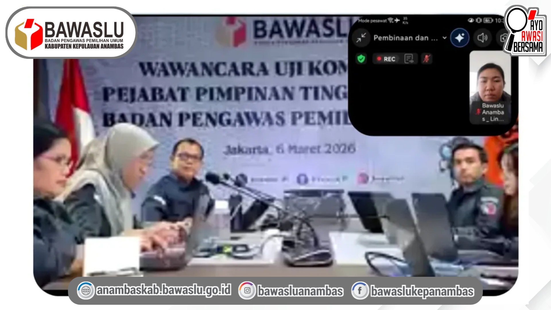 Perkuat Tata Kelola Administrasi, Korsek Bawaslu Kepulauan Anambas Ikuti Rapat Daring Bersama Bawaslu RI