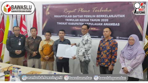 Pleno Rekapitulasi Daftar Pemilih Berkelanjutan Kepulauan Anambas Triwulan II Tahun 2026 Capai 36.738 Jiwa