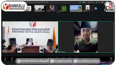 Bawaslu Anambas Ikuti Rakor Daring Divisi P2H Bawaslu Kab/Kota Se-Provinsi Kepri