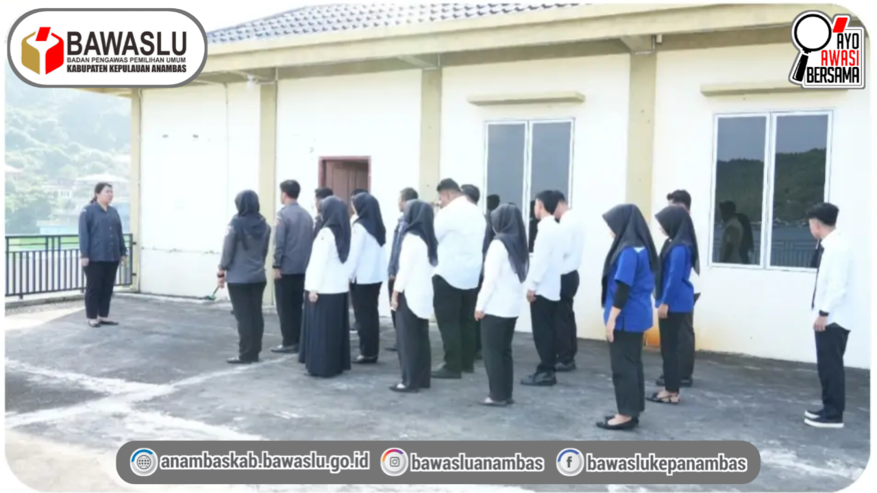 Tingkatkan Kedisiplinan Pegawai, Koordinator Sekretariat Lead Apel Senin Rutin Bawaslu Anambas