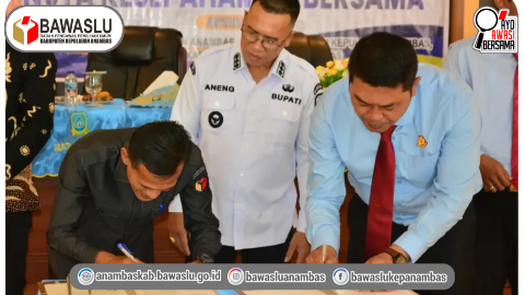 Perkuat Sinergi Hukum Pengawasan Pemilu, Bawaslu Anambas dan Kejari Resmi Tandatangani Perjanjian Kerja Sama