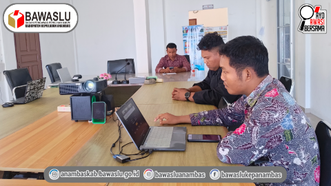 Evaluasi Kinerja Pengawasan, Divisi HP2H Bawaslu Anambas Ikuti Rakor Daring Bersama Bawaslu Kepri