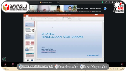 Perkuat Tata Kelola Kearsipan, Bawaslu Anambas Ikuti Sosialisasi Strategi Pengelolaan Arsip Dinamis