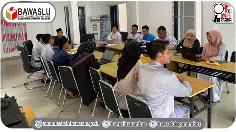 Evaluasi dan Proyeksi Kinerja, Bawaslu Anambas Gelar Rapat Rutin Internal