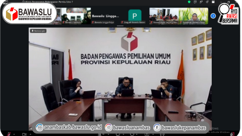 Bawaslu Anambas Ikuti Klinik Penanganan Pelanggaran Bawaslu Kepri Secara Daring