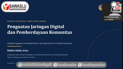 Tindak Lanjuti Evaluasi P2P Bawaslu Kepri, Bawaslu Anambas Gelar Rapat Penguatan Bersama Komunitas Pengawas Partisipatif