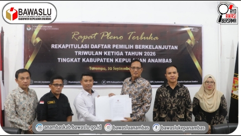 Kawal Hak Pilih Masyarakat, Bawaslu Anambas Lakukan Pengawasan Pleno Rekapitulasi PDPB Triwulan III