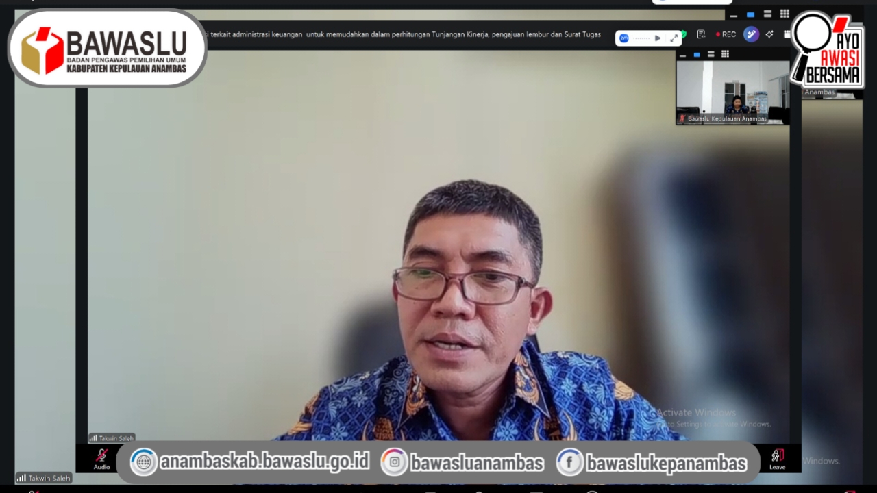 Bawaslu Kabupaten Kepulauan Anambas Ikuti Sosialisasi Aplikasi SITUKIN Yang Dilaksanakan Oleh Bawaslu Provinsi Kepulauan Riau