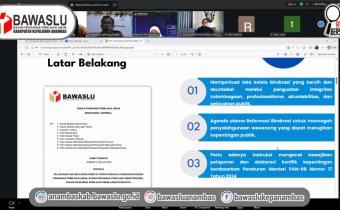 Koorsek Bawaslu Anambas Ikuti Rapat Sosialisasi SE Sekjen Bawaslu RI Nomor 2 Tahun 2026