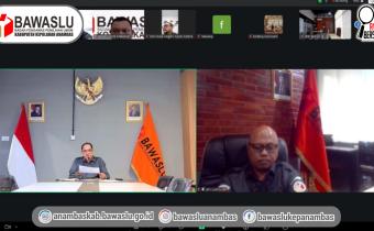 Korsek Bawaslu Anambas Ikuti Rapat Rutin Daring Bersama Bawaslu RI