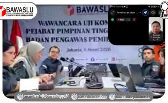 Perkuat Tata Kelola Administrasi, Korsek Bawaslu Kepulauan Anambas Ikuti Rapat Daring Bersama Bawaslu RI