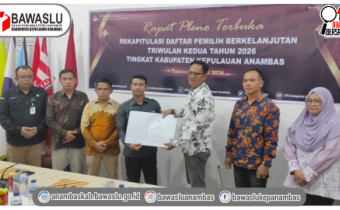 Pleno Rekapitulasi Daftar Pemilih Berkelanjutan Kepulauan Anambas Triwulan II Tahun 2026 Capai 36.738 Jiwa