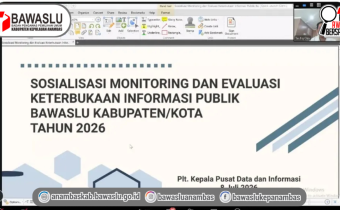 Bawaslu Anambas Ikuti Sosialisasi Monev Keterbukaan Informasi Publik Tahun 2026 Secara Daring