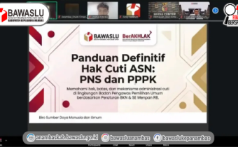 Tingkatkan Akuntabilitas Kinerja Pegawai, Sekretariat Bawaslu Anambas Ikuti Rapat Sosialisasi Juknis Tukin